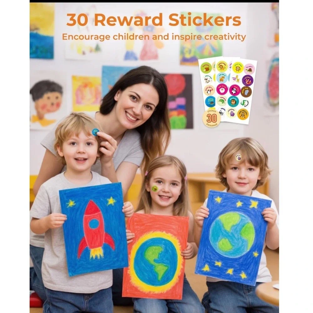 Jupitearth‎ Rocket Crayons 18 Vibrant Colors Twist Up Design For Kids
